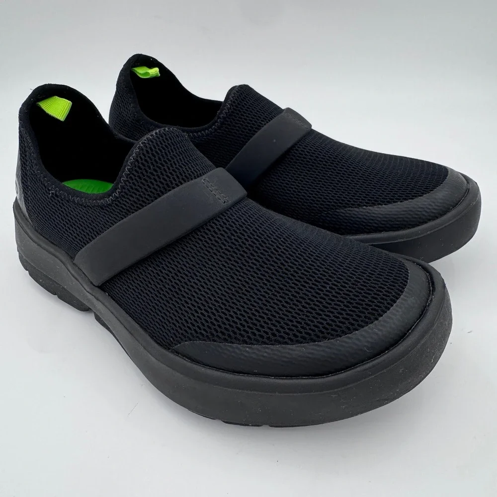 Oofos OOmg Mesh Low Black Recovery Walking Shoes Womens 6 Slip On Travel Comfort